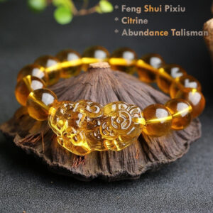 Feng Shui Pixiu Citrine Wealth Bracelet – Money Luck, Prosperity & Abundance Talisman Jewelry (Unisex)