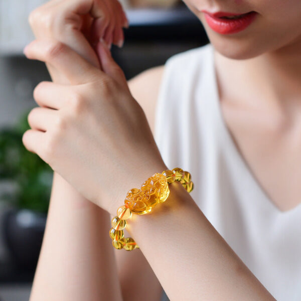 Feng Shui Pixiu Citrine Wealth Bracelet – Money Luck, Prosperity & Abundance Talisman Jewelry (Unisex)