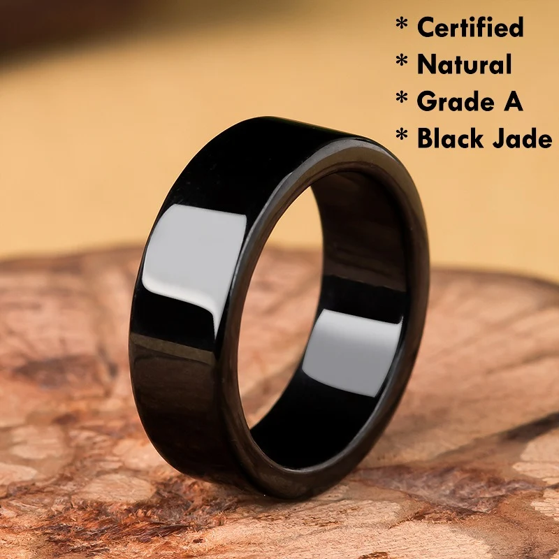 Black jadeite ring for protection grounding and Feng Shui energy