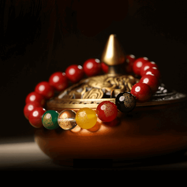 104-2_bd2ad44d-3abe-4df4-9dce-336d470c87fd Natural Red Cinnabar 5 Wealth Gods Bracelet