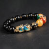 Natural Rainbow-Eye Black Obsidian Bracelet with Pixiu Charm – Premium 10 mm Gemstone Beads for Men & Women