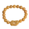 Certified Natural Golden Silk Jade Pixiu Bracelet