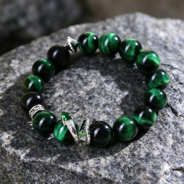 1c4707a5-1bc8-40b9-b55e-782dffad47f5 Mystic Serpent Green Obsidian Bracelet
