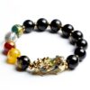 Natural Rainbow-Eye Black Obsidian Bracelet with Pixiu Charm – Premium 10 mm Gemstone Beads for Men & Women