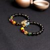Natural Rainbow-Eye Black Obsidian Bracelet with Pixiu Charm – Premium 10 mm Gemstone Beads for Men & Women