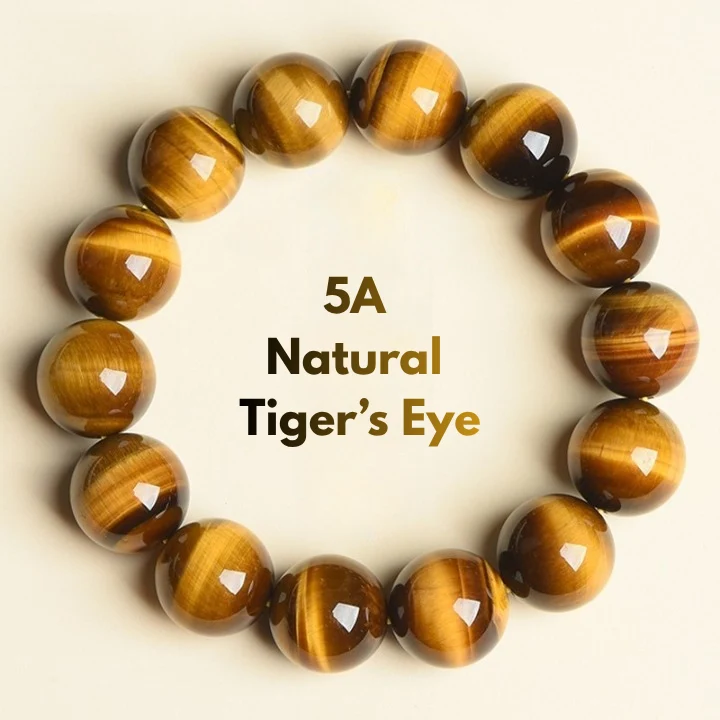 natural 5A grade tiger eye bracelet with golden chatoyancy beads