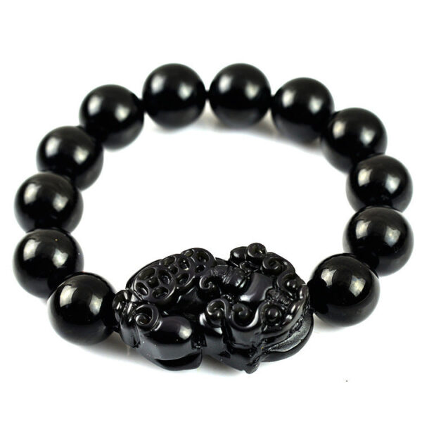 4181515674_582760486 Black Obsidian Pixiu Wealth Bracelet for Men (Unisex) โ Feng Shui Money Luck & Protection Natural Stone Jewelry