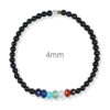 Rainbow Gemstone Black Obsidian Beaded Bracelet