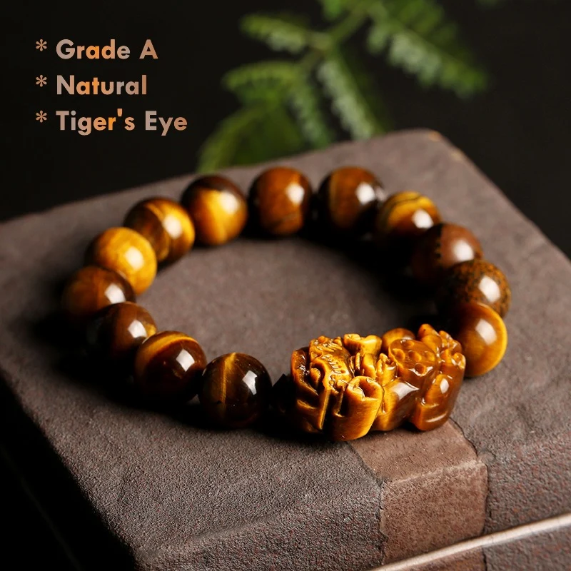 tigers eye pixiu bracelet for confidence courage and success