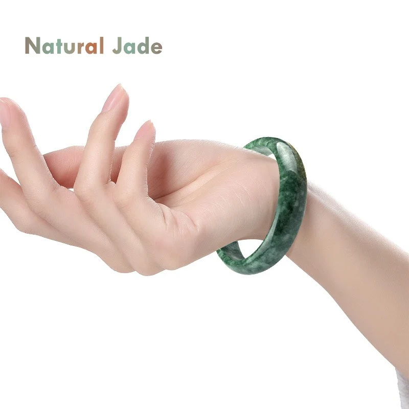 Certified green jadeite bangle bracelet for protection and harmony