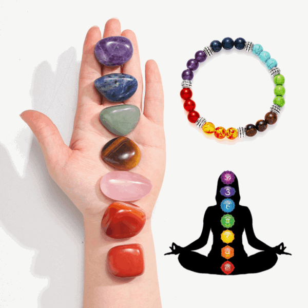 7 Chakra Natural Gemstone Beaded Bracelet