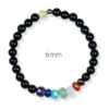 Rainbow Gemstone Black Obsidian Beaded Bracelet