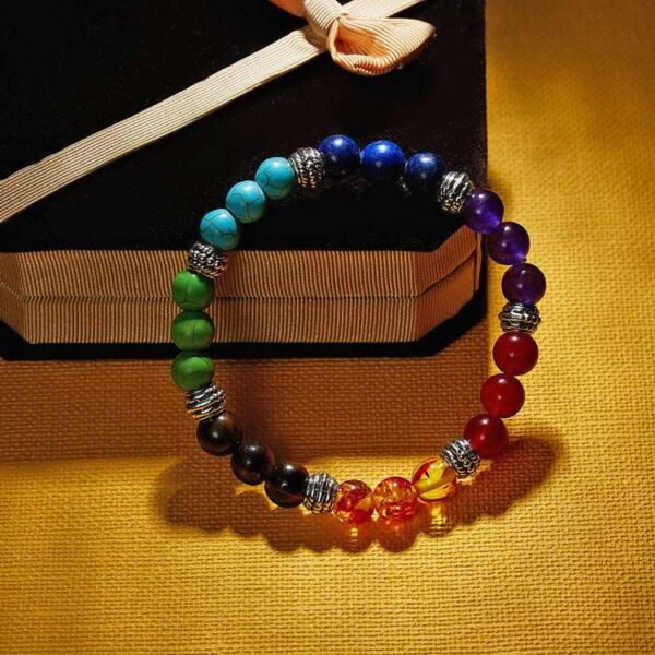 7 Chakra Natural Gemstone Beaded Bracelet