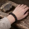 91baebee-0ff4-400d-a91e-617ab027fbc2 Tibetan Buddhist Six-Word Mantra Black Sandalwood Bracelet