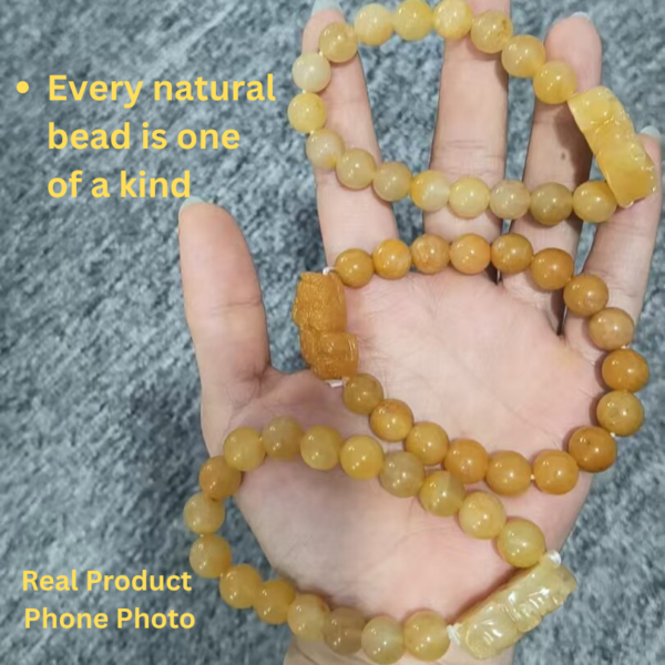 Certified Natural Golden Silk Jade Pixiu Bracelet
