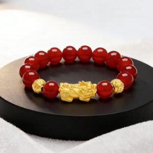 FengShuiRedAgatePiXiuBracelet01 Feng Shui Pixiu Red Agate Bracelet