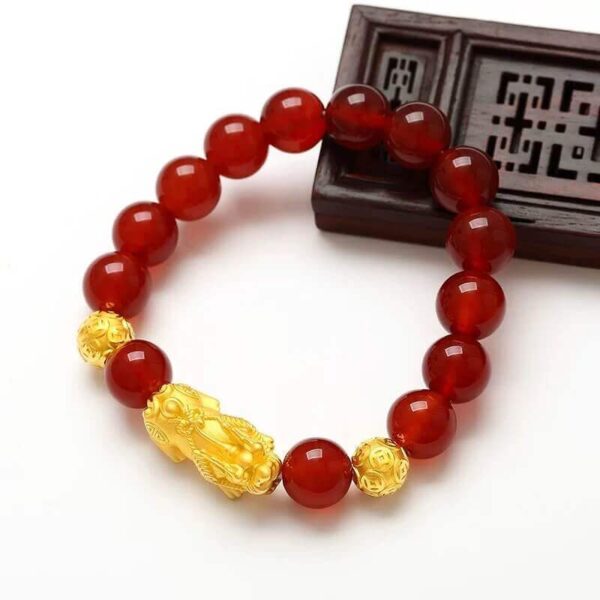 Feng Shui Pixiu Red Agate Bracelet