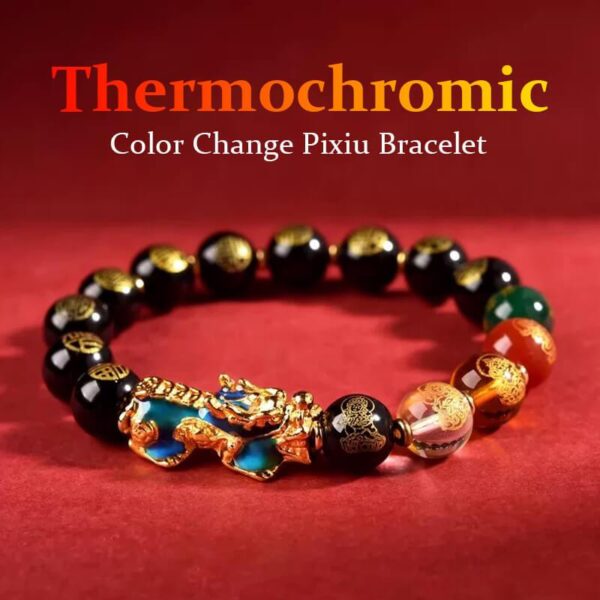 Feng_Shui_Five_Wealth_Gods_Pi_Xiu_Bracelet Feng Shui Color-Changing Pixiu Black Onyx Bracelet