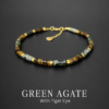 Natural Tiger Eye & Green Agate Men's Bracelet
