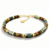 Natural Tiger Eye & Green Agate Men's Bracelet