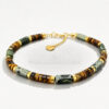 Natural Tiger Eye & Green Agate Men's Bracelet