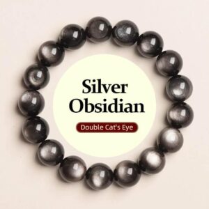 Silver Obsidian Cat Eye Feng Shui Bracelet