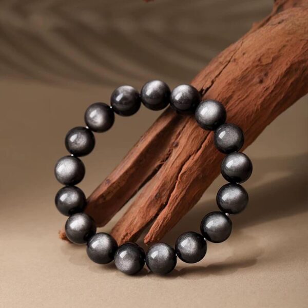Silver Obsidian Cat Eye Feng Shui Bracelet