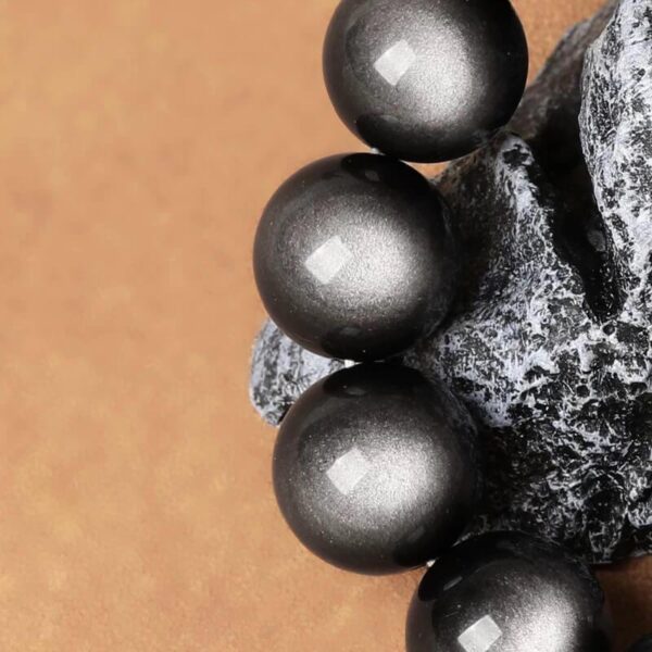 Silver Obsidian Cat Eye Feng Shui Bracelet