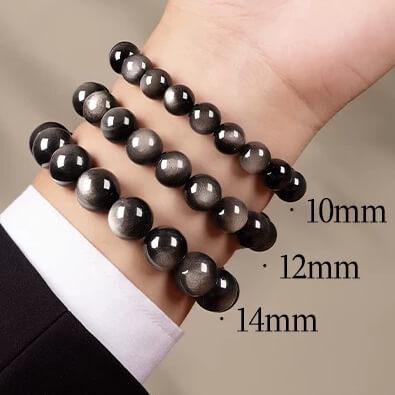 Silver Obsidian Cat Eye Feng Shui Bracelet