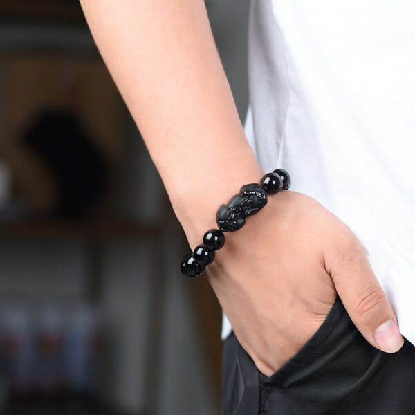 O1CN01AD1uLA1TC3VIRrptc__2211529492345-0-cib Black Obsidian Pixiu Wealth Bracelet for Men (Unisex) โ Feng Shui Money Luck & Protection Natural Stone Jewelry