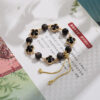 Green Agate Four-Leaf Clover Bracelet for Women