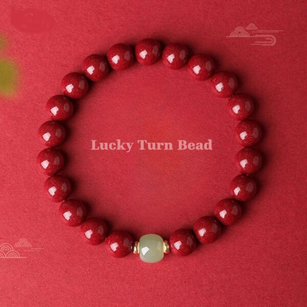 Natural Cinnabar & Hetian Jade Energy Bracelet