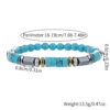 Men's Hematite Turquoise Beaded Bracelet