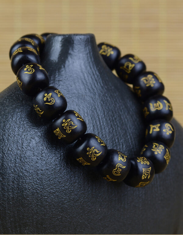 O1CN01HX0x3q1ag18o2gZuQ_!!2222748683358-0-cib Tibetan Buddhist Six-Word Mantra Black Sandalwood Bracelet