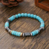 Men's Hematite Turquoise Beaded Bracelet