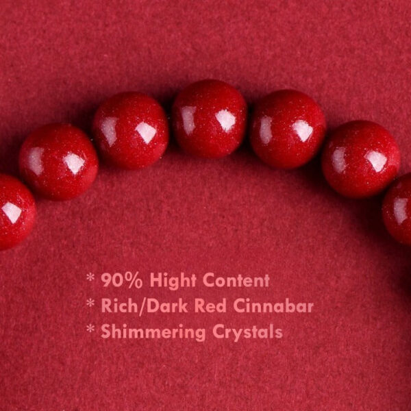 Natural Cinnabar & Hetian Jade Energy Bracelet
