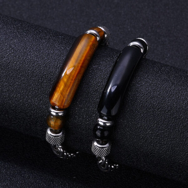 Men’s Tiger Eye Bracelet – Titanium Steel Strength & Protection Jewelry | Confidence, Focus & Success Gift for Him