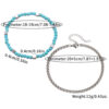 Men’s Turquoise & Hematite Bracelet – Natural Stone Beaded Stacked Bracelet for Men (Blue Turquoise + Metallic Hematite)
