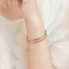 O1CN01cHcSJG2MTHOKKLy3n__2215748619828-0-cib Natural Multicolor Tourmaline 14K Gold Bracelet for Women