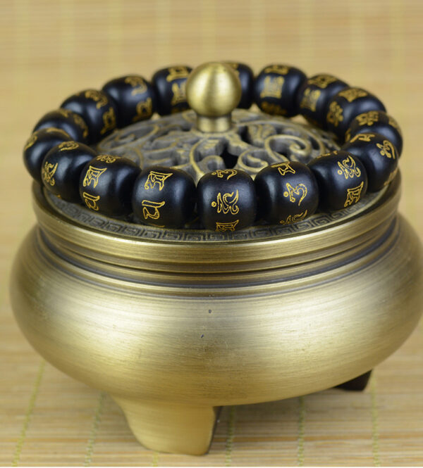 O1CN01fuCIFJ1ag18ntuYHq_!!2222748683358-0-cib Tibetan Buddhist Six-Word Mantra Black Sandalwood Bracelet