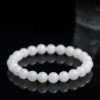 Certified 5A White Hetian Jade Bead Bracelet – Real Natural Jade for Peace, Protection & Good Fortune | Premium Feng Shui Jewelry