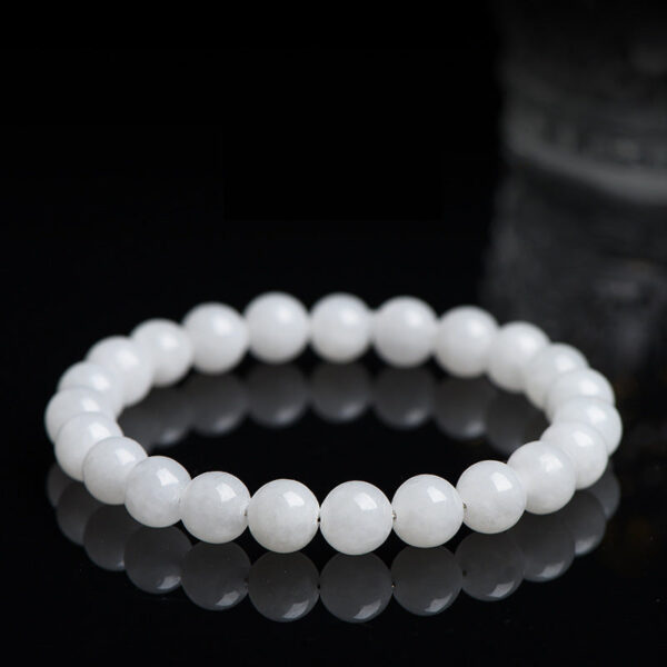 Certified 5A White Hetian Jade Bead Bracelet – Real Natural Jade for Peace, Protection & Good Fortune | Premium Feng Shui Jewelry