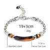 Men’s Tiger Eye Bracelet – Titanium Steel Strength & Protection Jewelry | Confidence, Focus & Success Gift for Him