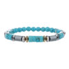 Men's Hematite Turquoise Beaded Bracelet