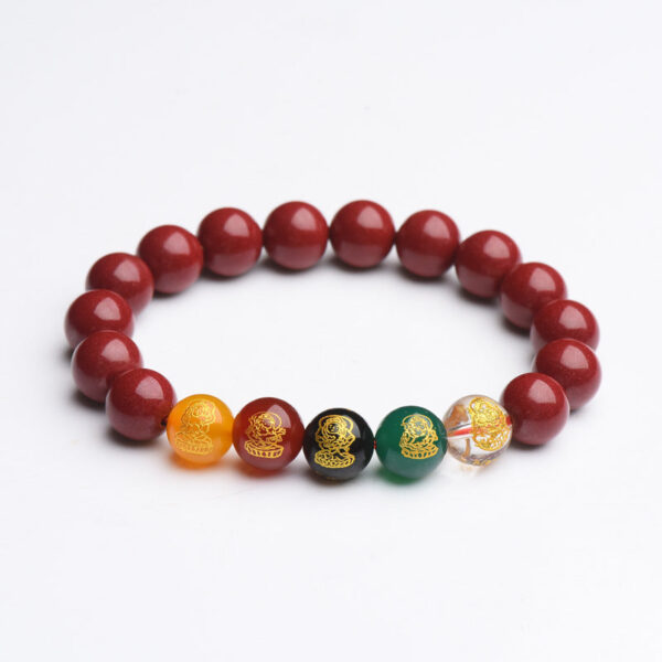 O1CN01nq9dAZ1WzTAlW9Whv__3603802859-0-cib Natural Red Cinnabar 5 Wealth Gods Bracelet