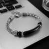 Men’s Tiger Eye Bracelet – Titanium Steel Strength & Protection Jewelry | Confidence, Focus & Success Gift for Him