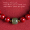 Natural Cinnabar & Hetian Jade Energy Bracelet
