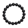 Black obsidian bead bracelet on a white background