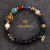 Planetary Zodiac Black Beaded Bracelet
