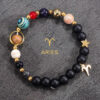 Planetary Zodiac Black Beaded Bracelet